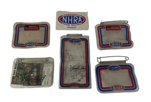 Vtg Lot NHRA National Dragster Lot Sticker Ticket Stub Holder Las Vegas Speedway